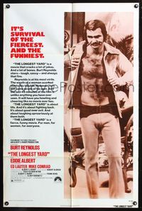 6y490 LONGEST YARD 1sh '74 Robert Aldrich prison football sports comedy, full-length Burt Reynolds!