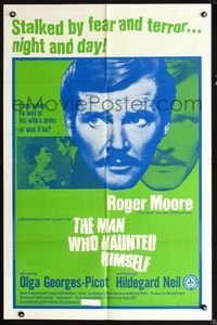 6y515 MAN WHO HAUNTED HIMSELF 1sh '70 Roger Moore was stalked by fear and terror night and day!