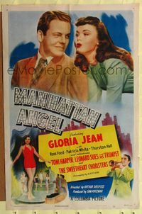 6y523 MANHATTAN ANGEL 1sh '48 Gloria Jean & Ross Ford get hep with that teen-age pep!