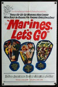 6y527 MARINES LET'S GO 1sh '61 Raoul Walsh directed, Tom Tryon, girls, girls, girls!