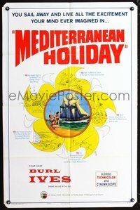 6y539 MEDITERRANEAN HOLIDAY 1sh '64 Burl Ives, German, all the excitement your mind ever imagined!