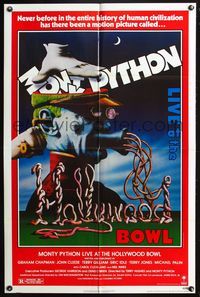 6y560 MONTY PYTHON LIVE AT THE HOLLYWOOD BOWL 1sh '82 great wacky meat grinder image!