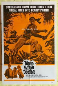 6y565 MORO WITCH DOCTOR 1sh '64 Jock Mahoney vs. contraband crime ring!