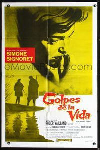 6y581 NAKED AUTUMN Spanish/U.S. 1sh '61 Les Mauvais coups, close-up art of Simone Signoret!