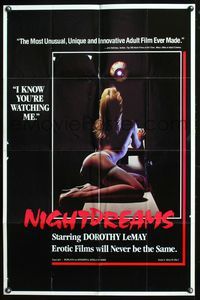 6y596 NIGHTDREAMS video 1sh '81 someone is watching super sexy Dorothy LeMay!
