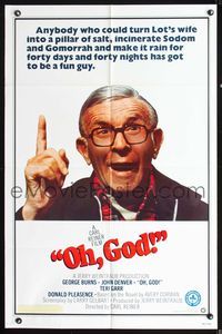 6y610 OH GOD 1sh '77 directed by Carl Reiner, great super close up of wacky George Burns!