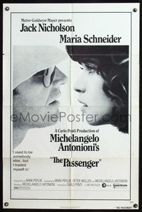 6y652 PASSENGER 1sh '75 Michelangelo Antonioni, c/u of Jack Nicholson & Maria Schneider!