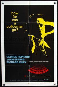 6y656 PENDULUM 1sh '69 George Peppard, Jean Seberg, how far can a policeman go?
