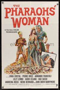 6y662 PHARAOH'S WOMAN 1sh '61 La donna dei faraoni, romantic art of top stars!