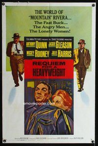 6y698 REQUIEM FOR A HEAVYWEIGHT 1sh '62 Anthony Quinn, Jackie Gleason, Mickey Rooney, boxing!