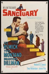 6y724 SANCTUARY 1sh '61 William Faulkner, art of sexy Lee Remick, the truth about Temple Drake!