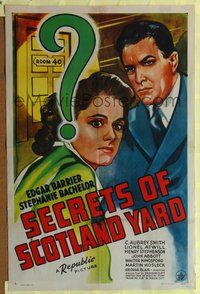 6y746 SECRETS OF SCOTLAND YARD 1sh '44 does Stephanie Bachelor love a good man or a Nazi spy?