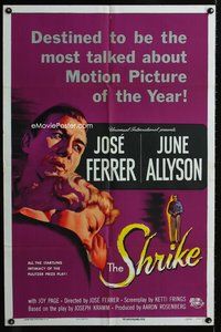 6y770 SHRIKE 1sh '55 June Allyson drives star/director Jose Ferrer to commit suicide!