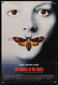 6y772 SILENCE OF THE LAMBS DS 1sh '90 great image of Jodie Foster with moth over mouth!