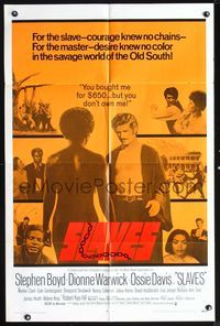 6y784 SLAVES 1sh '69 slavery sex, Dionne Warwick, Stephen Boyd, Ossie Davis!