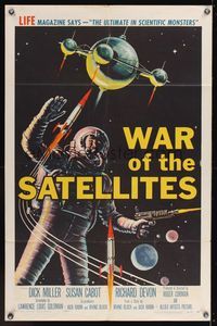 6y944 WAR OF THE SATELLITES 1sh '58 Roger Corman, fantastic outer space sci-fi artwork!