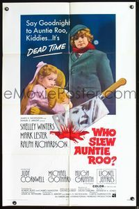 6y965 WHO SLEW AUNTIE ROO 1sh '71 mad Shelley Winters, say goodnight, it's dead time!