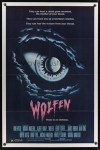 6y973 WOLFEN int'l 1sh '81 really cool horror art of moon & clouds as eye, There is no defense!