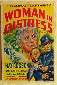 6y975 WOMAN IN DISTRESS 1sh '37 May Robson, Dean Jagger, trigger-fast excitement!