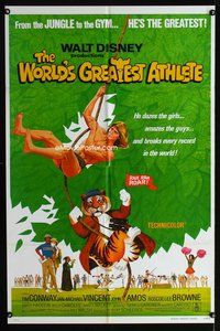 6y982 WORLD'S GREATEST ATHLETE 1sh R74 Walt Disney, Jan-Michael Vincent goes from jungle to gym!
