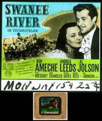6z057 SWANEE RIVER glass slide '39 Don Ameche as Stephen Foster, Andrea Leeds, blackface Al Jolson!
