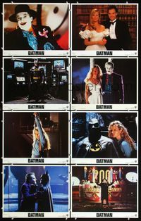 7a037 BATMAN  8 LCs '89 Michael Keaton, Jack Nicholson, directed by Tim Burton!