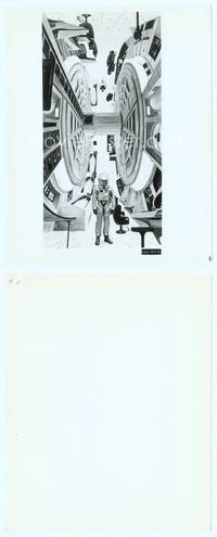 7b116 2001: A SPACE ODYSSEY 8x10 still '68 Stanley Kubrick, Cinerama space wheel art by Bob McCall!