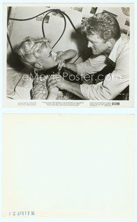 7b123 ACE IN THE HOLE 8x10 still '51 Billy Wilder, close up of Kirk Douglas choking Jan Sterling!