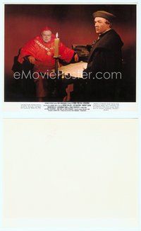 7b057 MAN FOR ALL SEASONS color 8x10 still '67best c/u of Scofield talking to Orson Welles as Wolsey