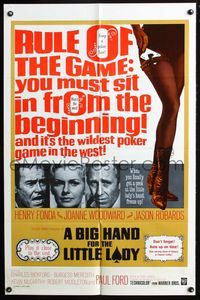 7d088 BIG HAND FOR THE LITTLE LADY 1sh '66 Henry Fonda, Joanne Woodward, wildest poker game!