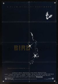 7d091 BIRD 1sh '88 directed by Clint Eastwood, biography of jazz legend Charlie Parker!