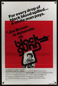 7d093 BLACK GUNN 1sh '72 Jim Brown is dynamite, Martin Landau, Brenda Sykes