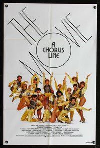 7d167 CHORUS LINE 1sh '85 Michael Douglas, photo of Broadway chorus group by Patrick Demarchelier!