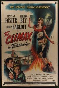 7d177 CLIMAX 1sh '44 Boris Karloff, Turhan Bey, Susanna Foster!