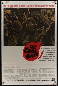 7d193 COOL ONES 1sh '67 Roddy McDowall in world of the Go-Go girls and get-get guys!