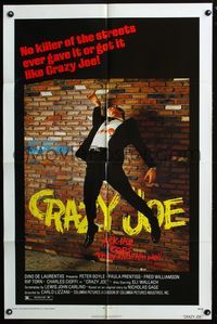 7d198 CRAZY JOE 1sh '74 wacky image of Peter Boyle as mafioso Joey Gallo!
