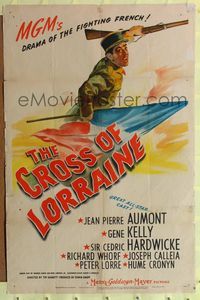 7d202 CROSS OF LORRAINE 1sh '44 Jean Pierre Aumont leads the fighting French in World War II!