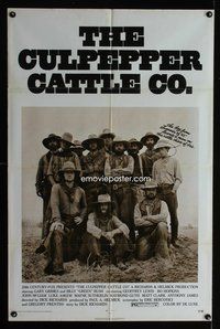 7d206 CULPEPPER CATTLE CO. 1sh '72 Gary Grimes, Billy Bush, cool old-time cast portrait!