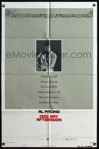 7d240 DOG DAY AFTERNOON style B 1sh '75 Al Pacino, Sidney Lumet bank robbery crime classic!