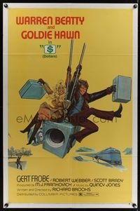 7d003 $ safe style 1sh '71 great art of bank robbers Warren Beatty & Goldie Hawn!