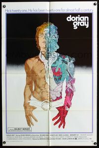7d244 DORIAN GRAY 1sh '70 Helmut Berger, really cool Ted CoConis art!