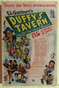 7d254 DUFFY'S TAVERN style A 1sh '45 Paramount's biggest stars including Lake, Ladd & Crosby!