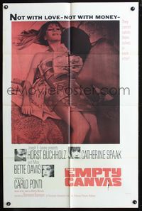 7d268 EMPTY CANVAS 1sh '64 Horst Buchholz, Catherine Spaak, not with love, not with money!