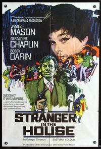 7d195 COP-OUT English 1sh '68 James Mason, Geraldine Chaplin, Stranger in the House!