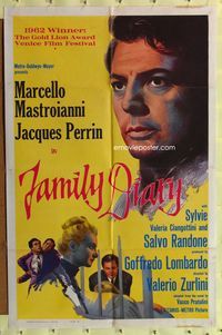 7d281 FAMILY DIARY style B 1sh '63 Cronaca Familiare, Valerio Zurlini, Marcello Mastroianni