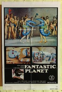 7d285 FANTASTIC PLANET 1sh '73 wacky sci-fi cartoon, wild artwork image, Cannes winner!