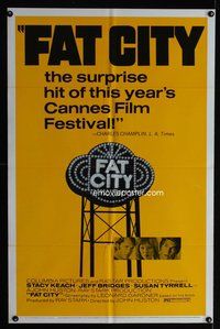 7d288 FAT CITY 1sh '72 Stacy Keach, Jeff Bridges, Susan Tyrrell, John Huston, boxing!