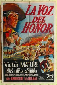 7d330 FURY AT FURNACE CREEK Spanish/U.S. 1sh '48 Victor Mature & Coleen Gray western!