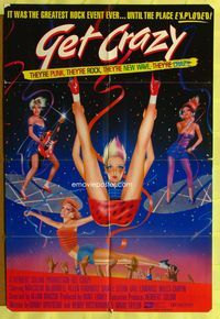 7d344 GET CRAZY int'l 1sh '83 Malcolm McDowell, wild different art of sexy 80s girls!