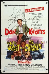 7d346 GHOST & MR. CHICKEN 1sh '65 wacky Don Knotts, you'll be scared til you laugh yourself silly